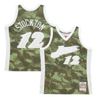 Игровая форма  John Stockton Utah Jazz Mitchell & Ness Hardwood Classics 1998/99 Ghost Green Swingman - Camo