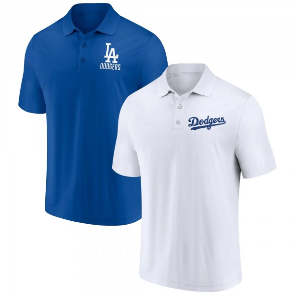 Los Angeles Dodgers Fanatics Royal/White Two-Pack Logo Lockup Polo Set