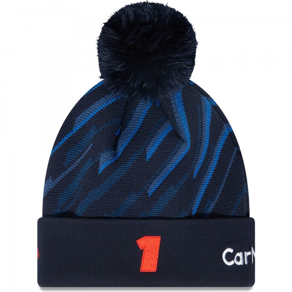 Шапка с помпоном Max Verstappen Red Bull Racing New Era 2023 Cuffed Knit - Navy