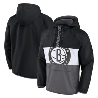 Куртка на короткой молнии Brooklyn Nets Anorak Flagrant Foul Color-Block Raglan - Black/Gray