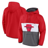 Кофта на короткой молнии Chicago Bulls Anorak Flagrant Foul Color-Block Raglan - Red/Gray
