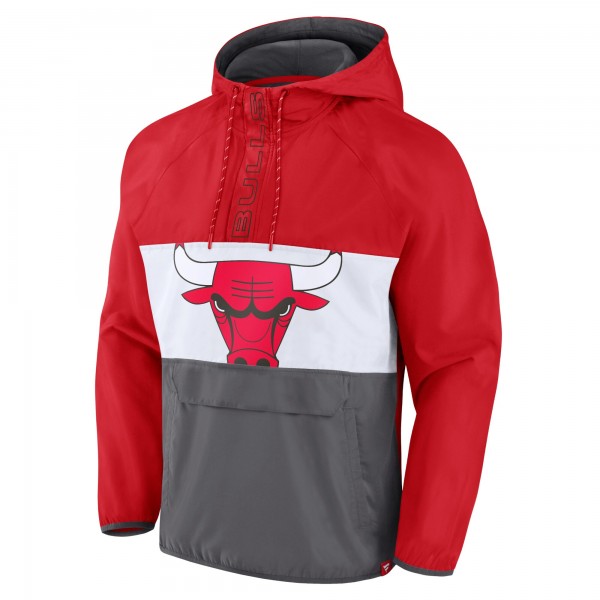 Кофта на короткой молнии Chicago Bulls Anorak Flagrant Foul Color-Block Raglan - Red/Gray