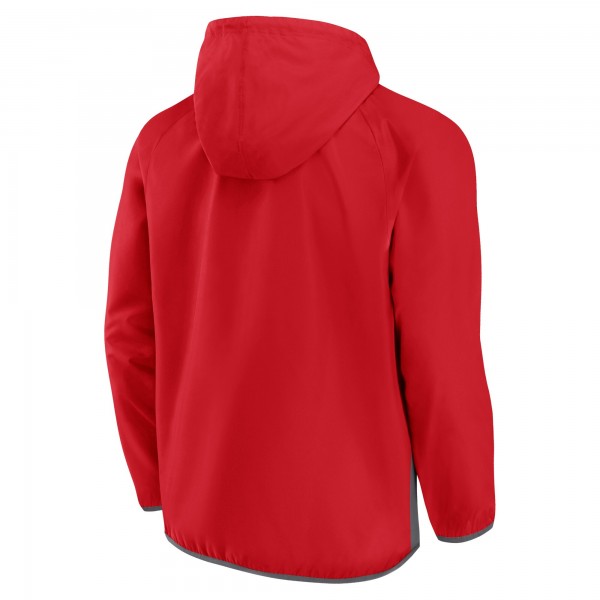 Кофта на короткой молнии Chicago Bulls Anorak Flagrant Foul Color-Block Raglan - Red/Gray