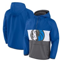 Куртка на короткой молнии Dallas Mavericks Fanatics Anorak Flagrant Foul Color-Block Raglan - Blue/Gray