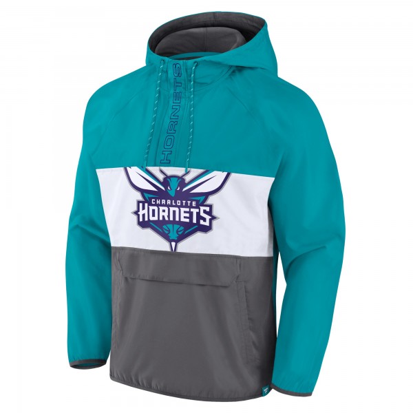 Куртка на короткой молнии Charlotte Hornets Anorak Flagrant Foul Color-Block Raglan - Teal/Gray