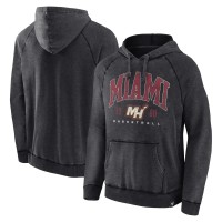 Miami Heat Fanatics Heather Charcoal Foul Trouble Snow Wash Raglan Pullover Hoodie