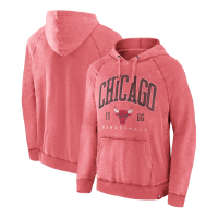 Chicago Bulls Fanatics Heather Red Foul Trouble Snow Wash Raglan Pullover Hoodie