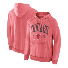 Chicago Bulls Fanatics Heather Red Foul Trouble Snow Wash Raglan Pullover Hoodie