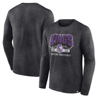 Футболка с длинным рукавом Sacramento Kings Front Court Press Snow Wash - Heather Charcoal