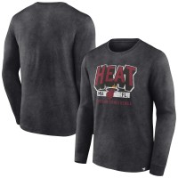 Футболка с длинным рукавом Miami Heat Front Court Press Snow Wash - Heather Charcoal