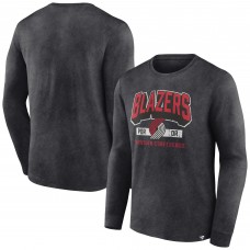 Футболка с длинным рукавом Portland Trail Blazers Front Court Press Snow Wash - Heather Charcoal