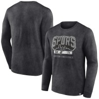 Футболка с длинным рукавом San Antonio Spurs Front Court Press Snow Wash - Heather Charcoal