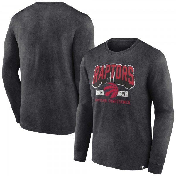 Футболка с длинным рукавом Toronto Raptors Front Court Press Snow Wash - Heather Charcoal