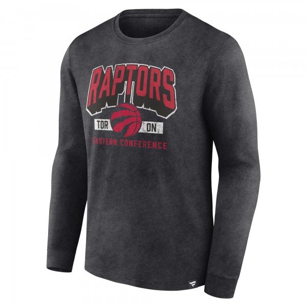 Футболка с длинным рукавом Toronto Raptors Front Court Press Snow Wash - Heather Charcoal
