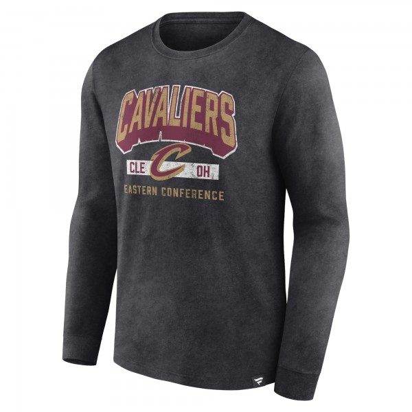 Футболка с длинным рукавом Cleveland Cavaliers Front Court Press Snow Wash - Heather Charcoal