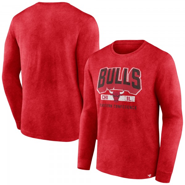 Футболка с длинным рукавом Chicago Bulls Front Court Press Snow Wash - Heather Red