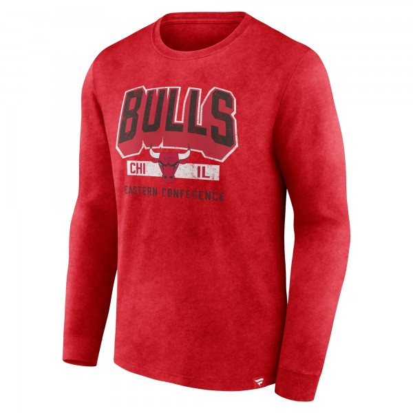 Футболка с длинным рукавом Chicago Bulls Front Court Press Snow Wash - Heather Red