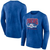 Футболка с длинным рукавом Philadelphia 76ers Front Court Press Snow Wash - Heather Royal