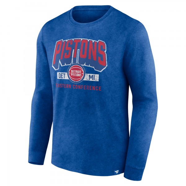 Футболка с длинным рукавом Detroit Pistons Front Court Press Snow Wash - Heather Royal