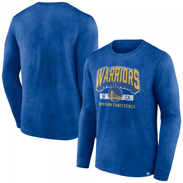Футболка с длинным рукавом Golden State Warriors Front Court Press Snow Wash - Heather Royal