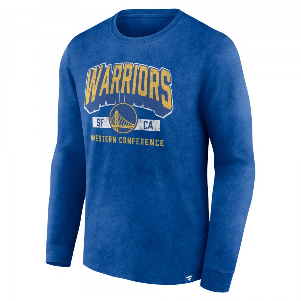 Футболка с длинным рукавом Golden State Warriors Front Court Press Snow Wash - Heather Royal