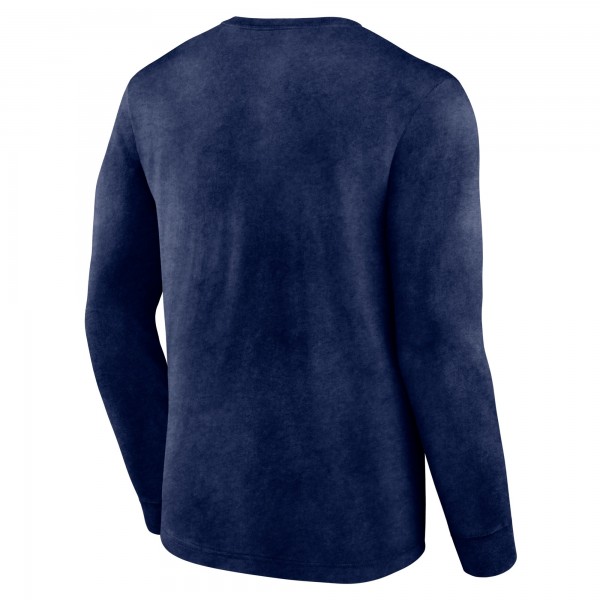 Футболка с длинным рукавом Denver Nuggets Front Court Press Snow Wash - Heather Navy