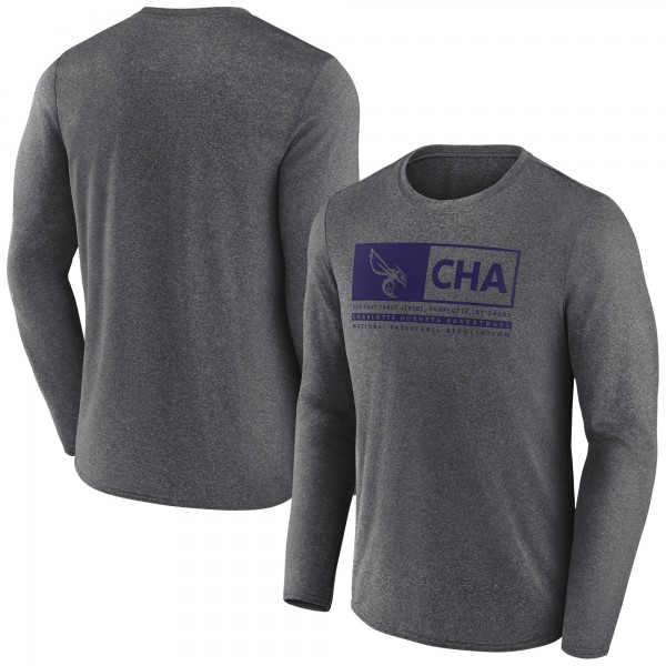 Футболка Charlotte Hornets Three-Point Play - Heather Charcoal