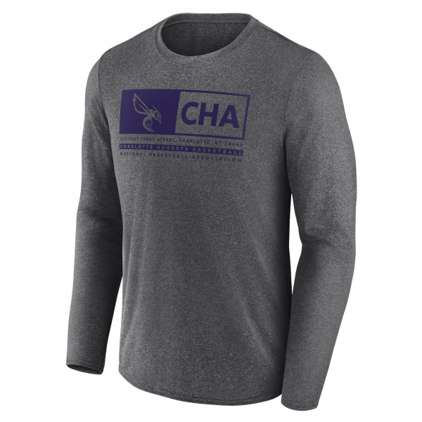 Футболка Charlotte Hornets Three-Point Play - Heather Charcoal