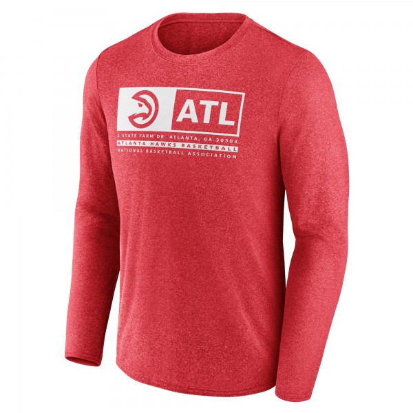 Футболка с длинным рукавом Atlanta Hawks Three-Point Play - Heather Red