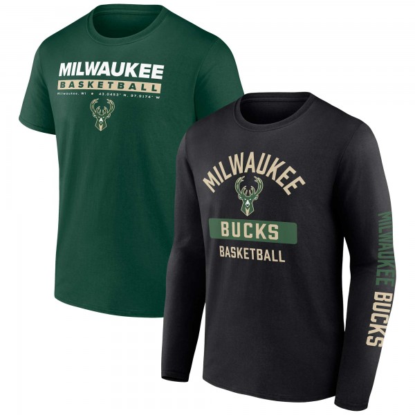 Milwaukee Bucks Fanatics Hunter Green/Black Two-Pack Just Net Combo Set