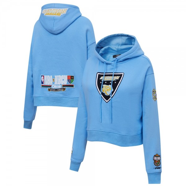 Толстовка Southern University Jaguars Pro Standard Womens 2023 NBA All-Star Game x HBCU Classic Chenille Crop - Light Blue