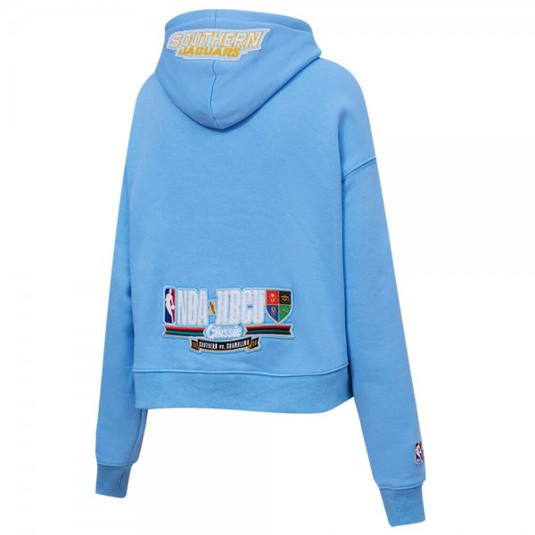 Толстовка Southern University Jaguars Pro Standard Womens 2023 NBA All-Star Game x HBCU Classic Chenille Crop - Light Blue