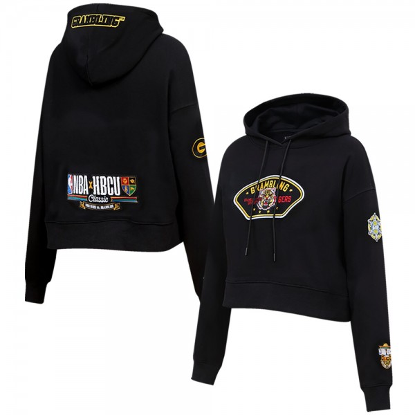 Толстовка Grambling Tigers Pro Standard Womens 2023 NBA All-Star Game x HBCU Classic Chenille Crop - Black