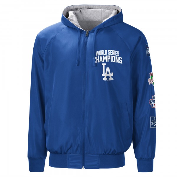 Куртка на молнии Los Angeles Dodgers G-III Sports by Carl Banks Southpaw Reversible Raglan - Royal/Gray