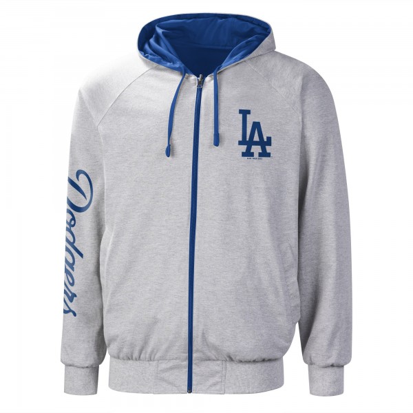 Куртка на молнии Los Angeles Dodgers G-III Sports by Carl Banks Southpaw Reversible Raglan - Royal/Gray