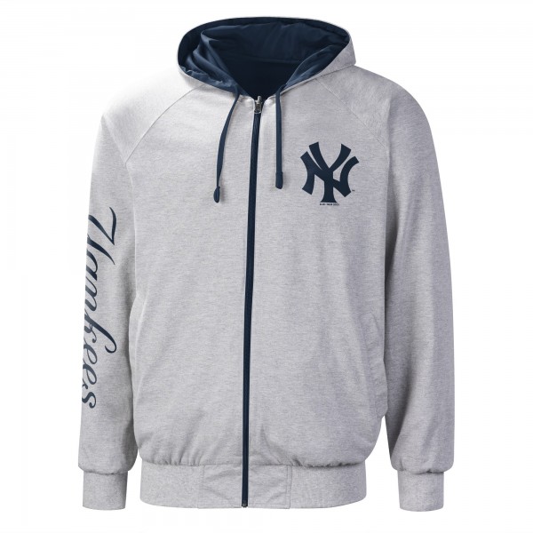 Куртка на молнии New York Yankees G-III Sports by Carl Banks Southpaw Reversible Raglan - Navy/Gray