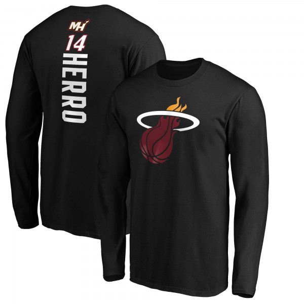 Футболка с длинным рукавом Tyler Herro Miami Heat Playmaker Team Name & Number - Black