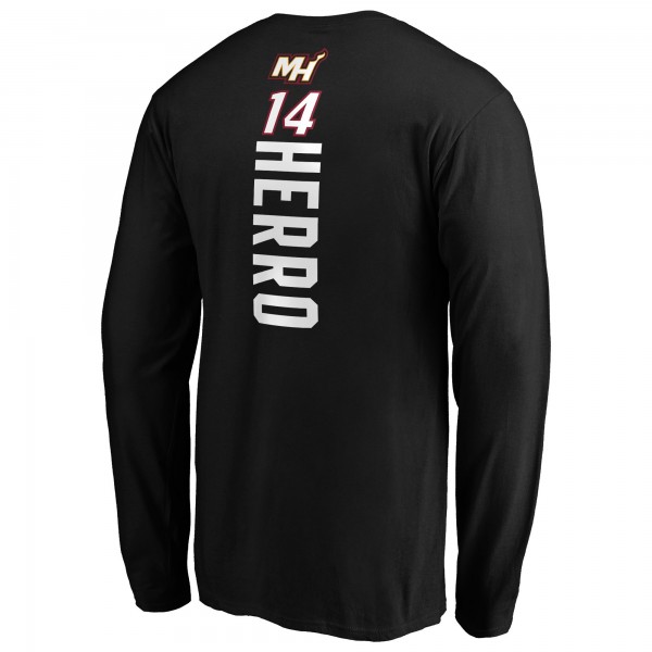 Футболка с длинным рукавом Tyler Herro Miami Heat Playmaker Team Name & Number - Black