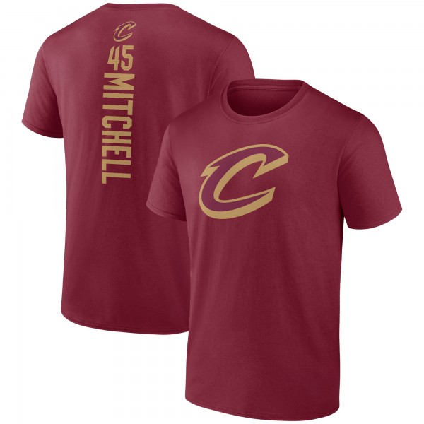 Cleveland Cavaliers Donovan Mitchell Wine Playmaker Team Name & Number T-Shirt