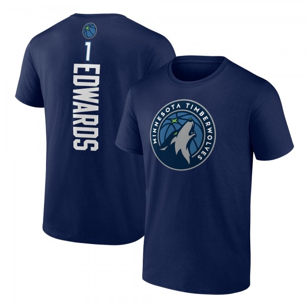 Футболка Anthony Edwards Minnesota Timberwolves Playmaker Team Name & Number - Navy
