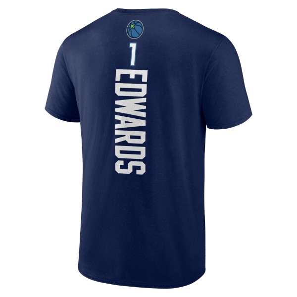 Футболка Anthony Edwards Minnesota Timberwolves Playmaker Team Name & Number - Navy