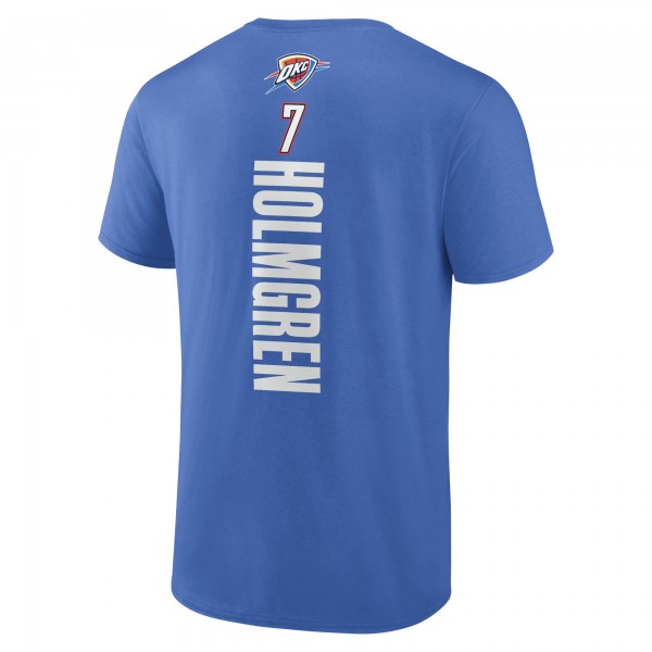 Футболка Oklahoma City Thunder Chet Holmgren Blue Playmaker Team Name & Number