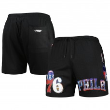 Philadelphia 76ers Pro Standard Black City Scape Mesh Shorts
