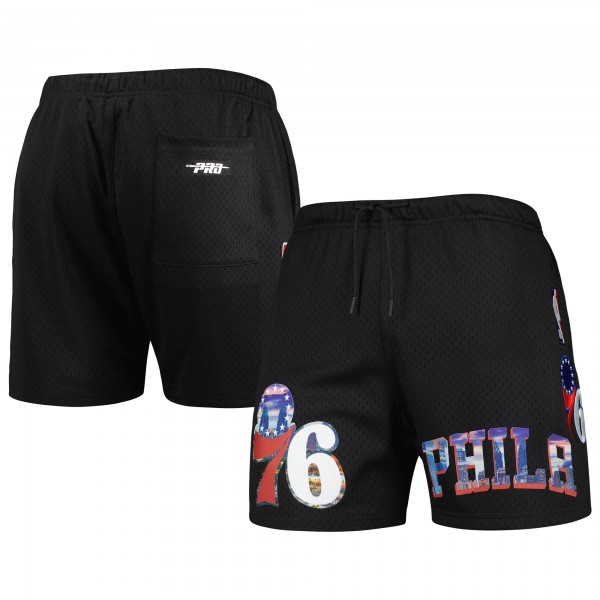 Philadelphia 76ers Pro Standard Black City Scape Mesh Shorts