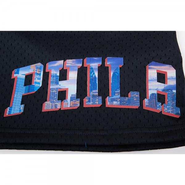 Philadelphia 76ers Pro Standard Black City Scape Mesh Shorts