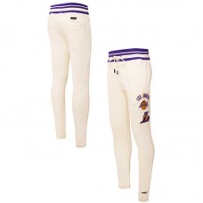 Los Angeles Lakers Pro Standard Retro Classic Fleece Sweatpants - Cream