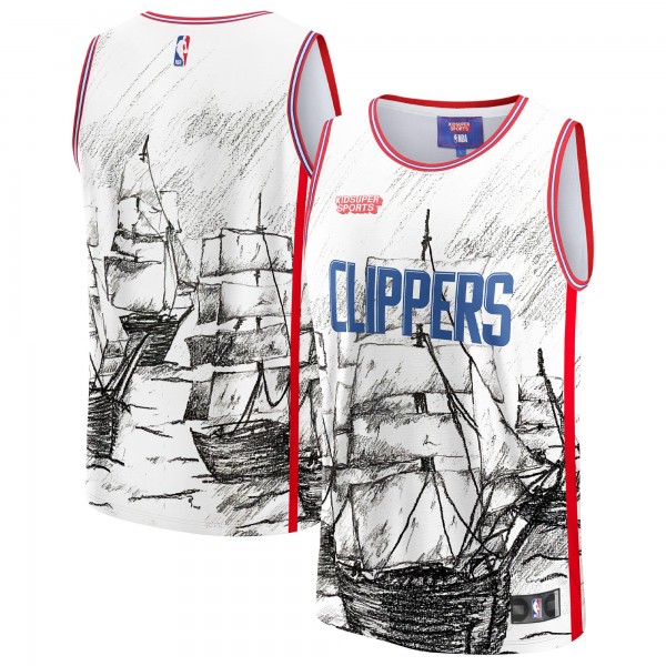 Игровая форма LA Clippers NBA & KidSuper Studios Unisex Hometown - Gray