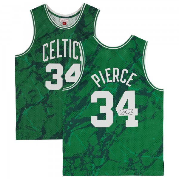 Paul Pierce Boston Celtics Autographed Fanatics Authentic Mitchell & Ness Kelly Green 2007-08 Marble Swingman Jersey