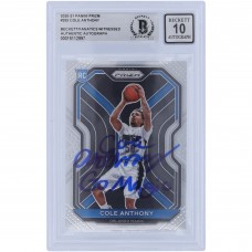 Cole Anthony Orlando Magic Autographed 2020-21 Panini Prizm #292 Beckett Fanatics Witnessed Authenticated 10 Rookie Card with Go Magic Inscription