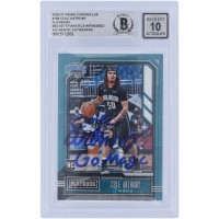 Cole Anthony Orlando Magic Autographed 2020-21 Panini Chronicles Playbook #186 Beckett Fanatics Witnessed Authenticated 10 Rookie Card with Go Magic Inscription